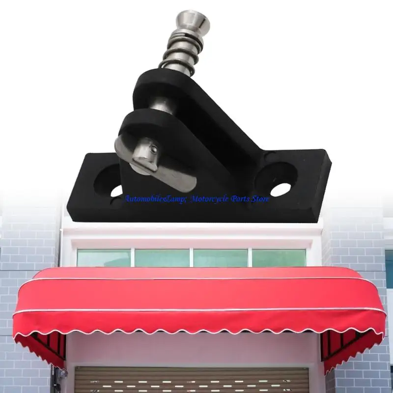 H7BD Boat Awning Bimini Top Deck Hinge Bracket Black Nylon with Quick Release Pin