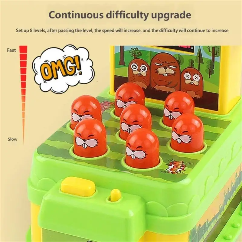 CORB Score Display Toy Game for Parent Kids, Electric Hit the Mole Hammer Game Set for Indoor Play, Family Gathering, Party Fun