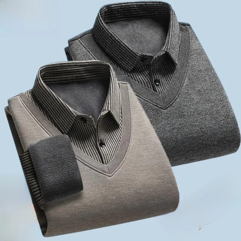 

Мужская толстовка в полоску Thiened Fce на подкладке irt, повседневная внутренняя одежда среднего возраста и ly, длинная полиэтиленовая толстовка на пуговицах