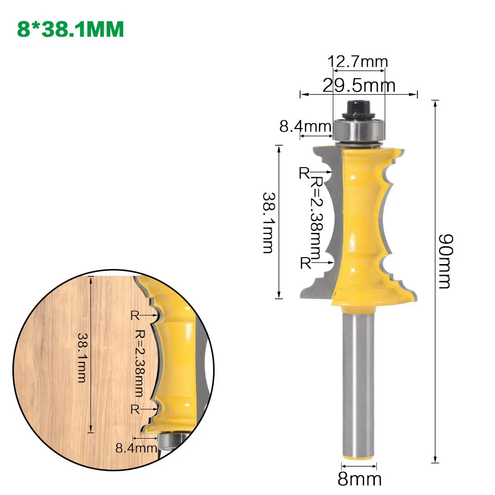 

Experience Clean and Flawless Cuts with 8MM 12MM 12 7MM Router Bit Mitered Door Drawer Woodworking Milling Cutter