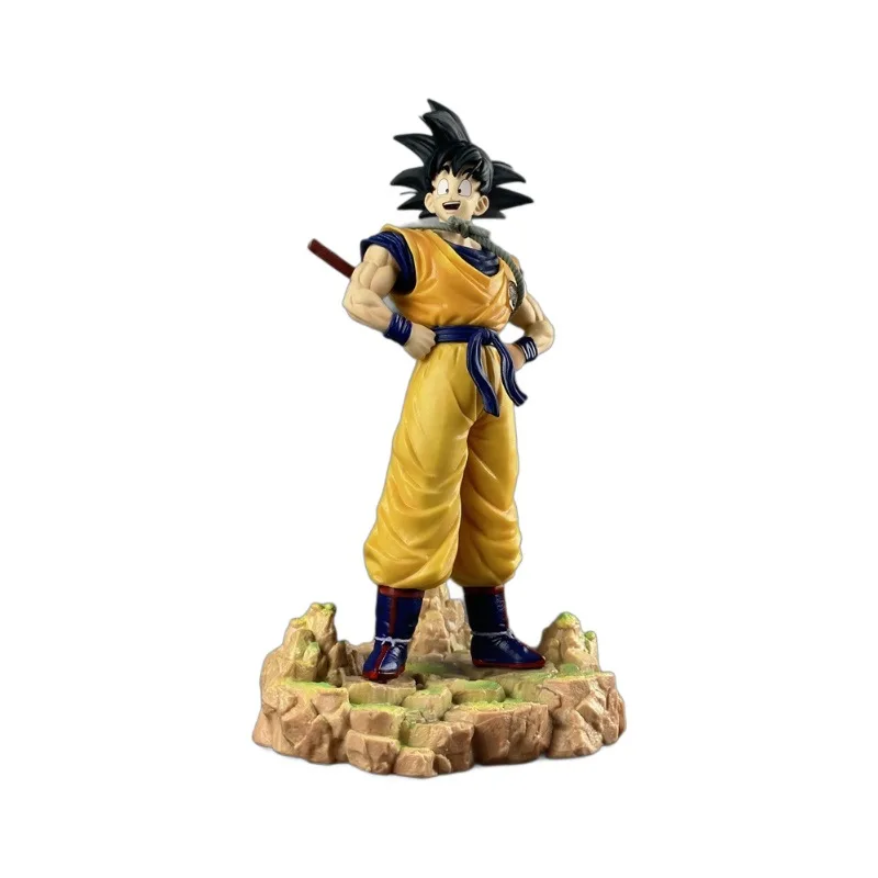 31CM GK Dragon Ball Dream Son Goku Super Saiyan Base with Interch Scene Standing Posture  Action Figures Kids Toys Birthday Gift