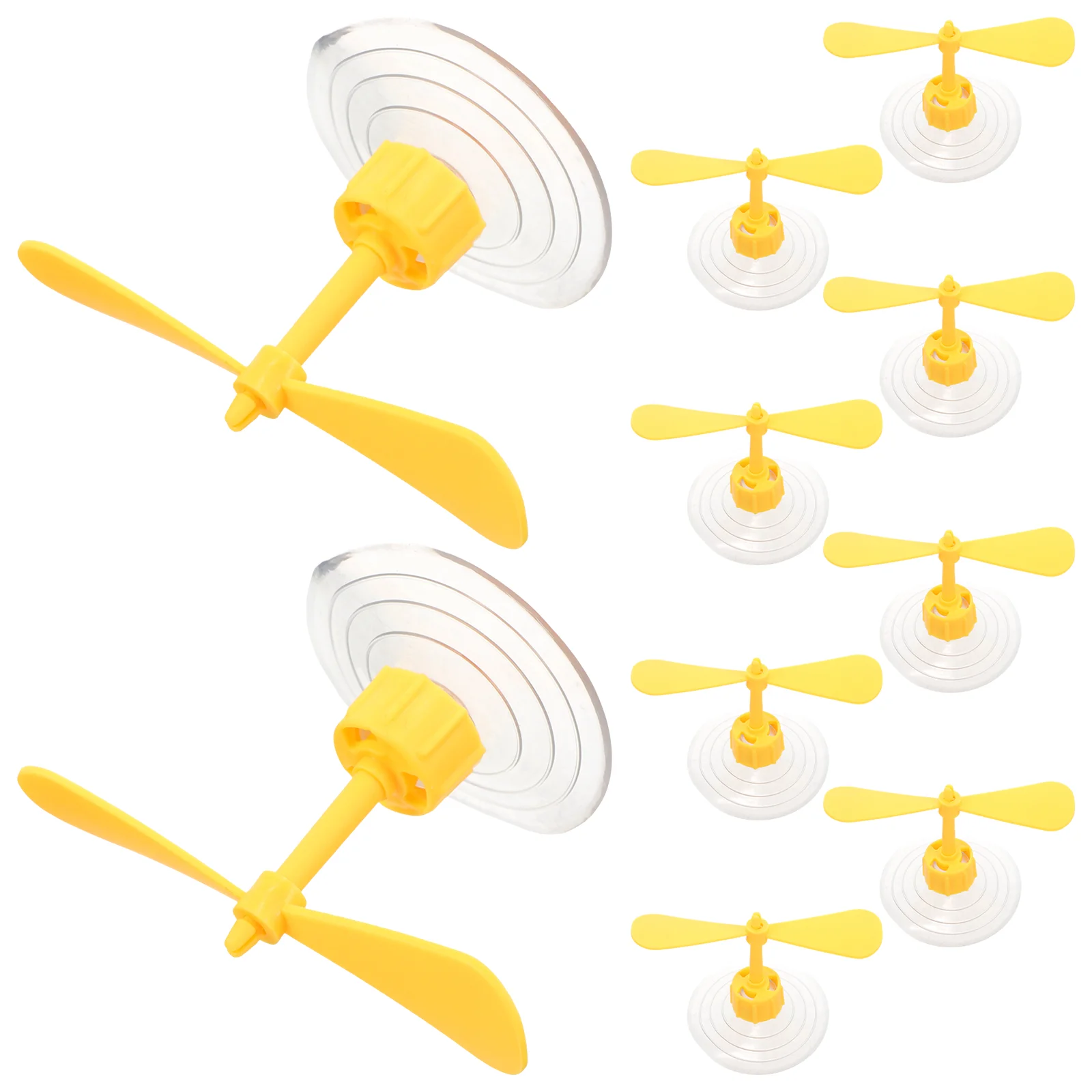 10 Pcs Dragonfly Decor Creative Motorbike Helicopter Lovely Suction Cup Yellow Funny