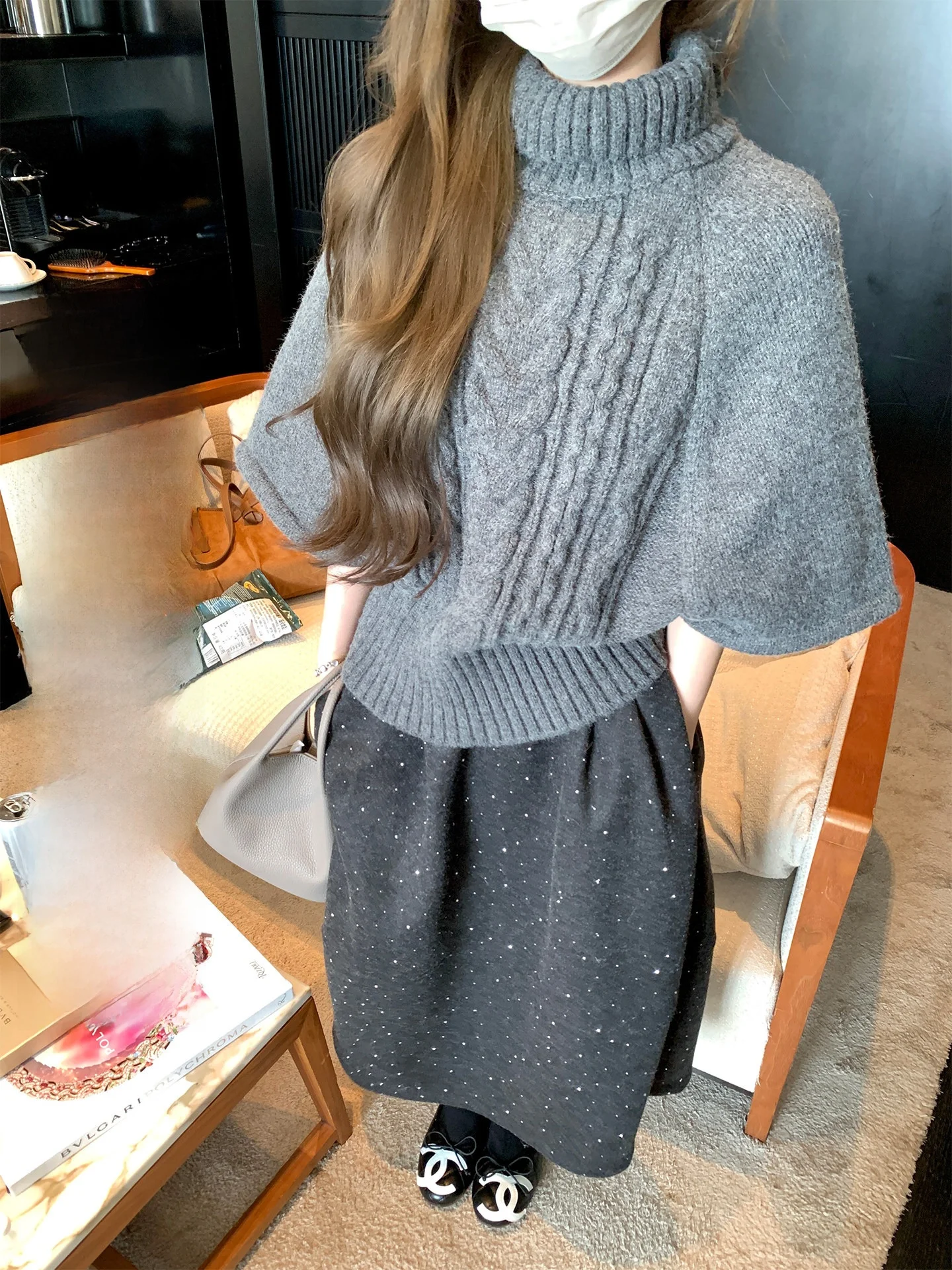 

Юбка женская Diamond F Skirt, средней длины, А-силуэт, весенняя, в корейском стиле, с завышенной талией, из полиэстера, с боковой молнией