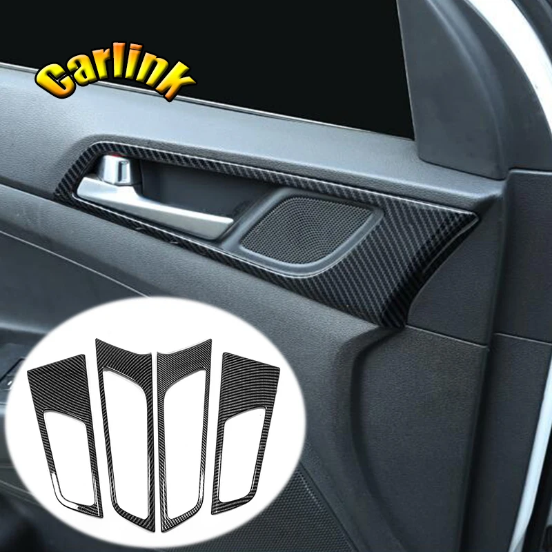 

For Hyundai Tucson 2015 2016 2017 2018 2019 ABS Carbon fibre Car inner door Bowl protector frame Cover Trim Car Styling 4pcs