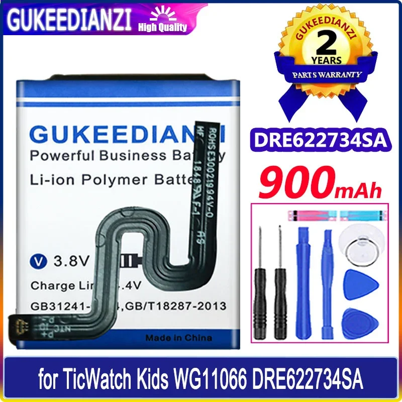 

GUKEEDIANZI Battery DRE622734SA (dai pai xian) 900mAh for TicWatch Kids WG11066 DRE622734SA Batteria