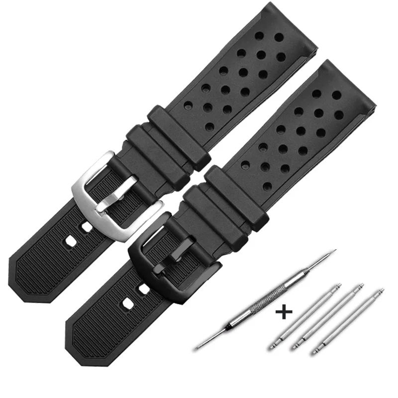 Selected Silica Gel Watch Band Air Hole Suitable for TAG F1 Series Men's Watch CAZ1010.FT8024 Watch Chain