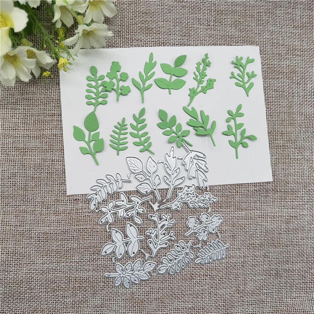 12-piece Leaf Cards Plant flowers Dies Metal Cutting Dies Stencils For DIY Scrapbooking Decorative Embossing Handcraft Template