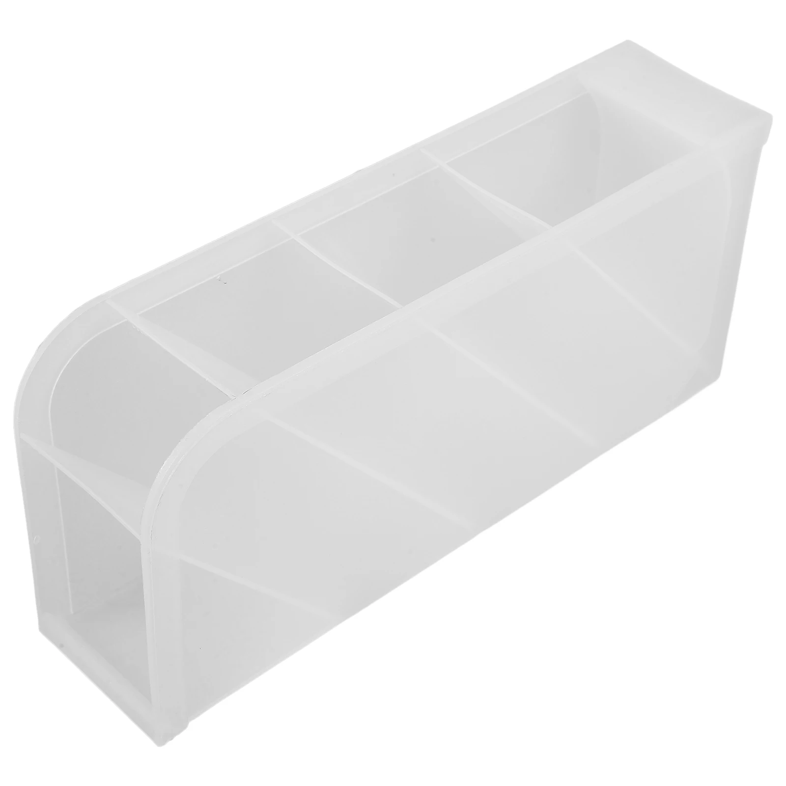 Multi-function Angled Pen Holder Transparent -grid Desk Organizer Office School Plastic Storage Solution Gifts