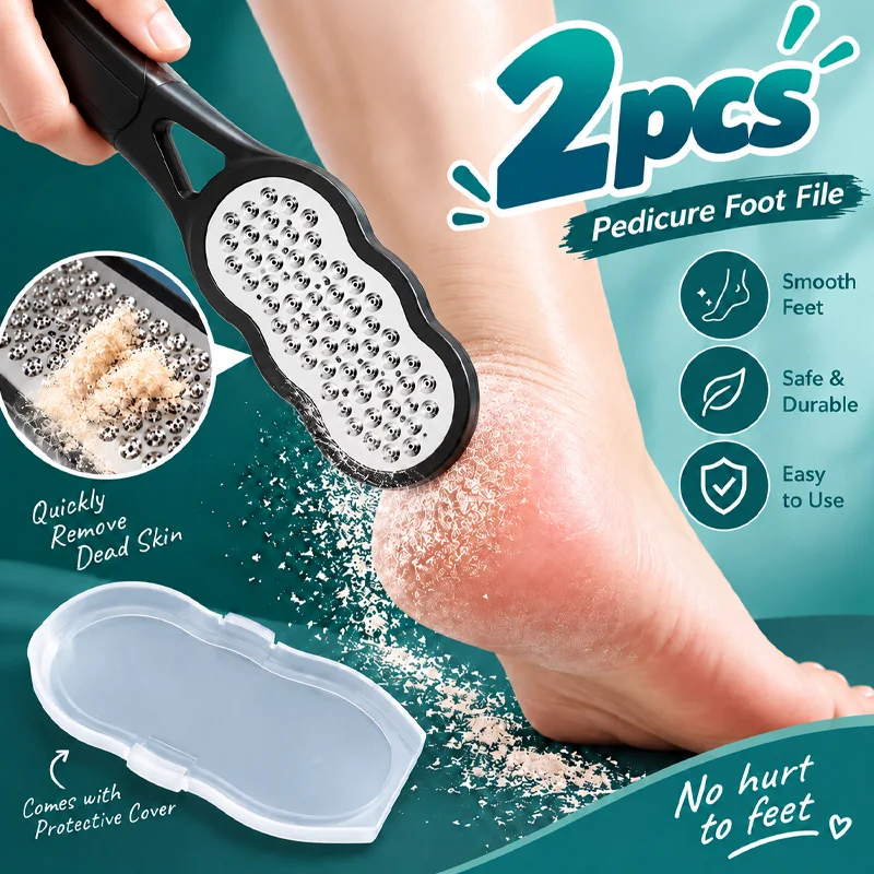 2 Household Spa Foot Care Foot Files, Effectively Remove Foot Calluses; Special Foot Scrubber for Home Manicure and Pedicure, Easily Create Smooth and Tender Foot Skin, a Must-Have Tool for Beauty Enthusiasts for Home Pedicures. Category: Callus and Corn Treatment Tools