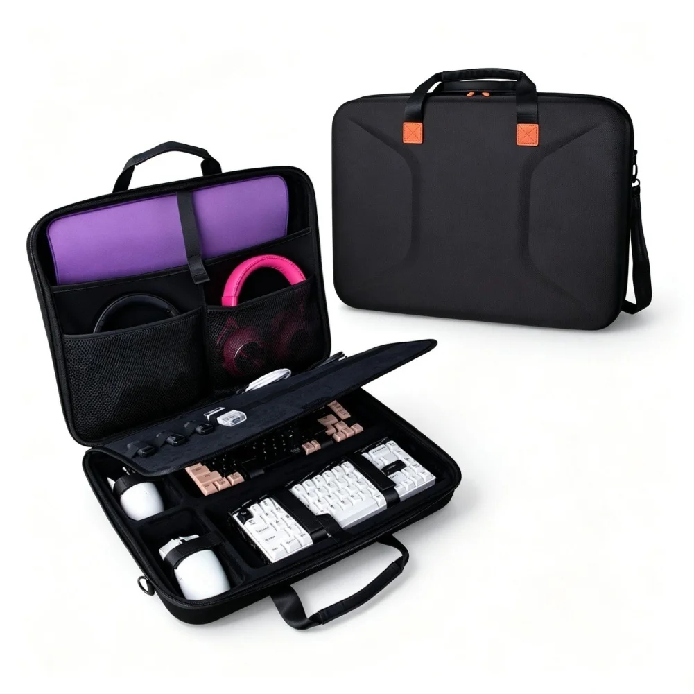 Portable Hard Shell Carrying Case 6 In 1 For Gaming Peripherals Keyboard Mouse Headphone Controller Storage Bag EVA Protective
