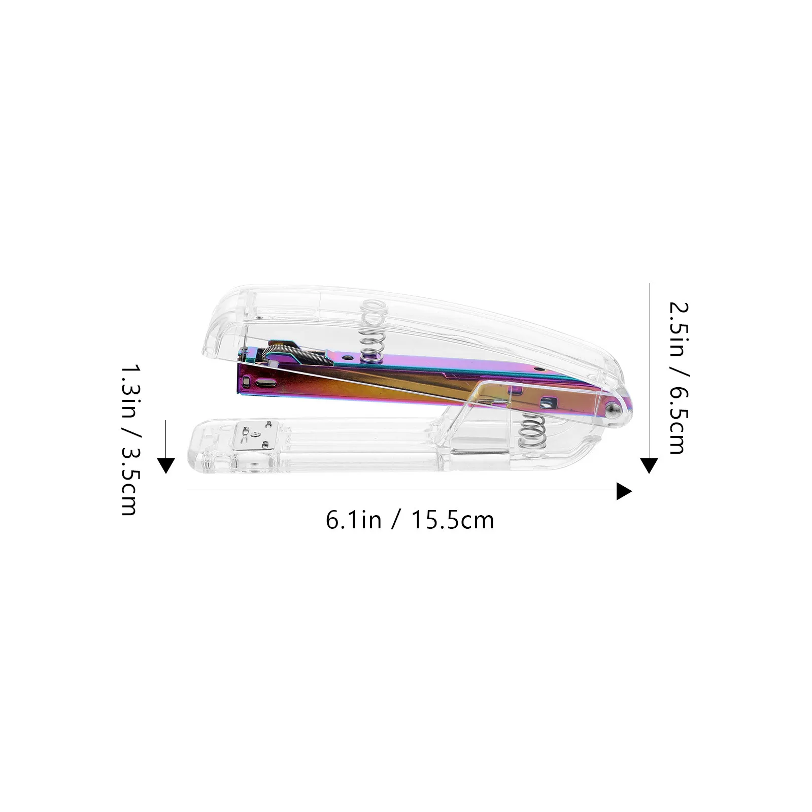 Plastic Transparent Stapler Clear Handheld Stapler for Office Home School Practical Compact Staplers for Desk Students