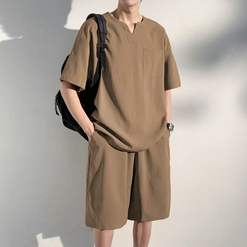 

Men's Shorts Set Plain Oversized Baggy Cheap Clothes Aesthetic High Quality Chic Essential Slim Fit Cool Male T Shirt Short Sets