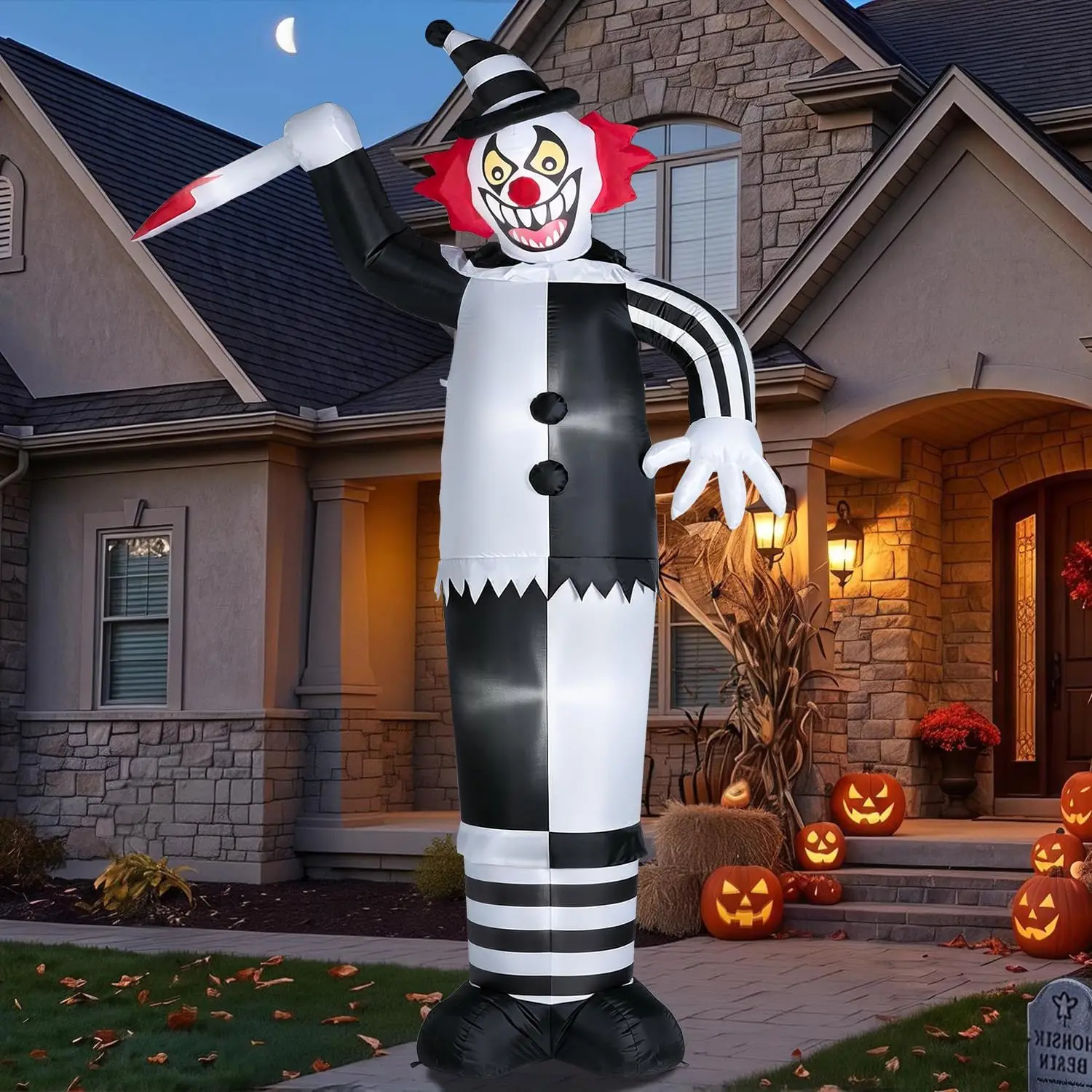 Halloween Blow Up Clown LED Inflatable Yard Lawn Decor