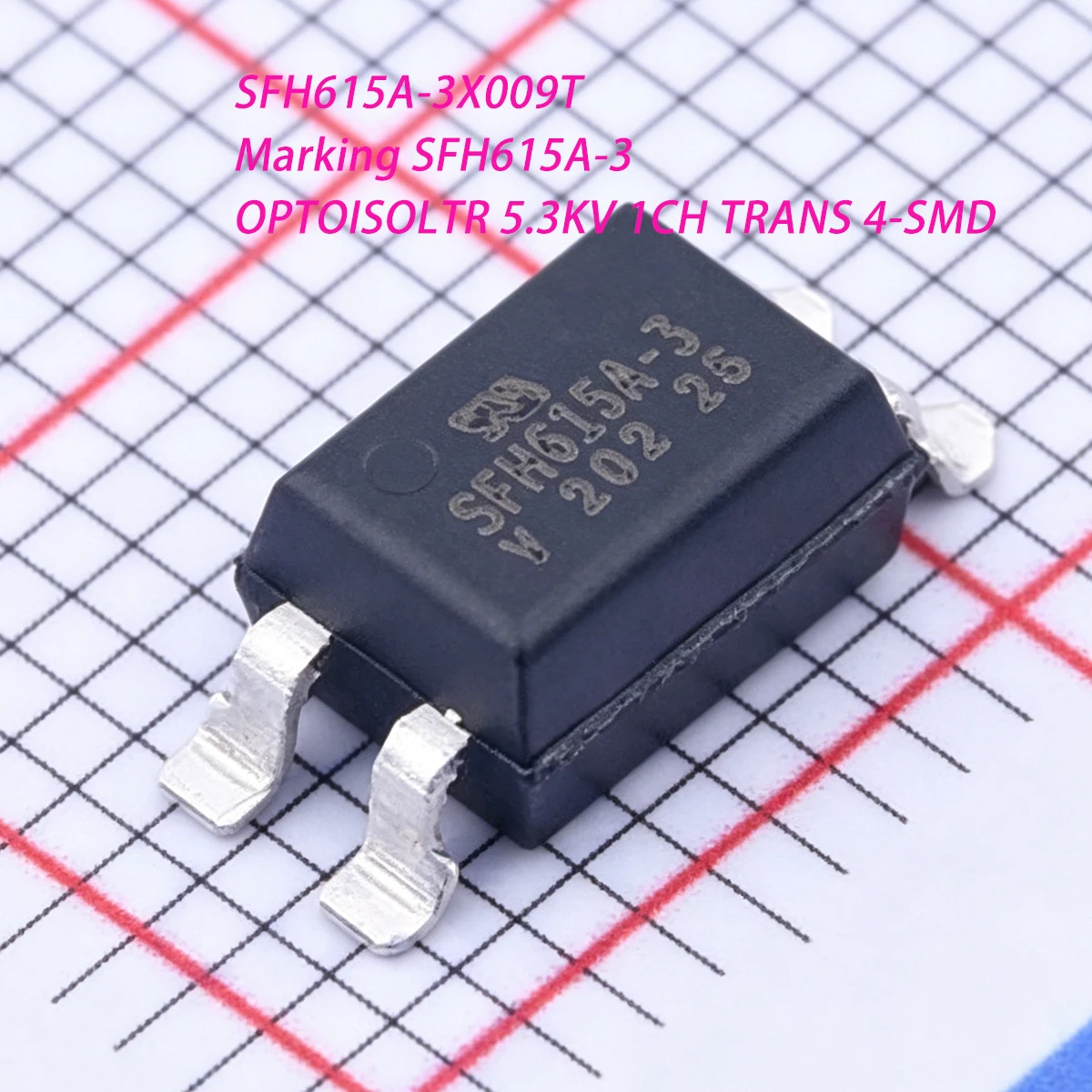 10PCS SFH615A-3X009T Marking SFH615A-3 50mA 1.35V OPTOISOLTR 5.3KV 1CH NEW Original Transistor Output Optocoupler DC 5300Vrms