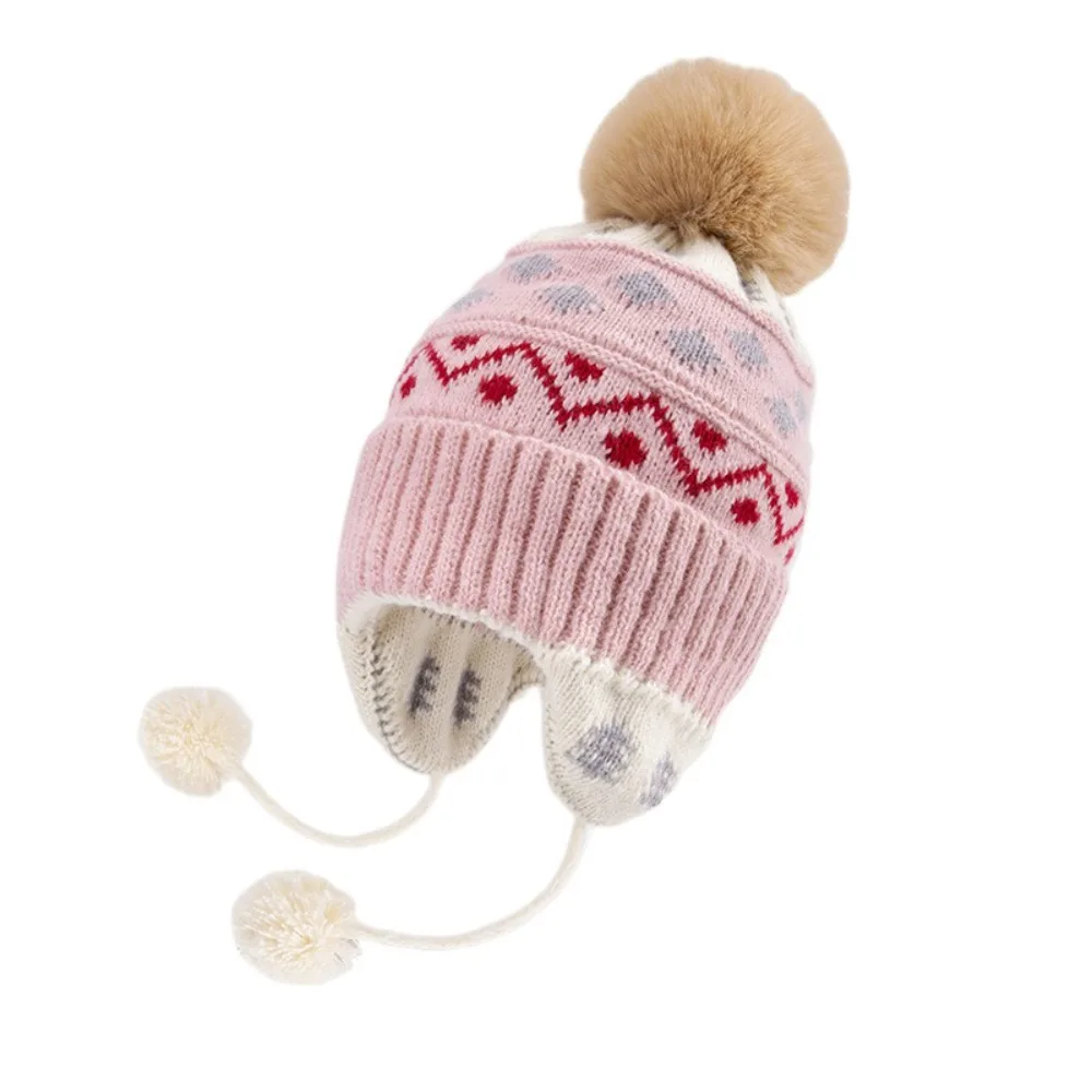 

Autumn Winter Knitted Toddler Hat Ear Protection Keep Warm Children Beanies Leisure Kids Earmuffs Cap Kids