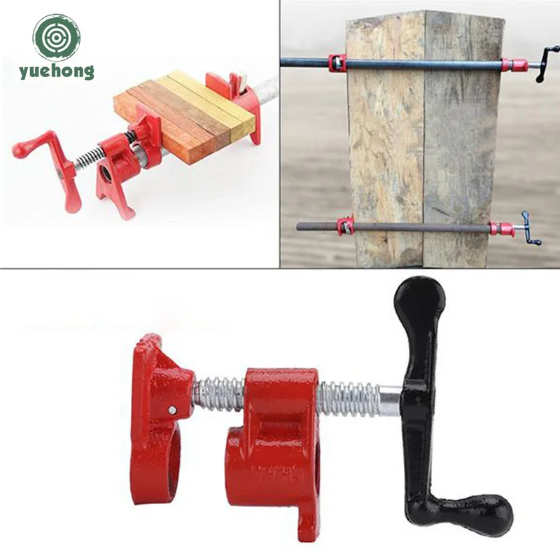 1 PC 1/2in Wood Gluing Pipe Clamp Set Heavy Duty Professional Woodworking Cast Iron Water Pipe Splice Clamp