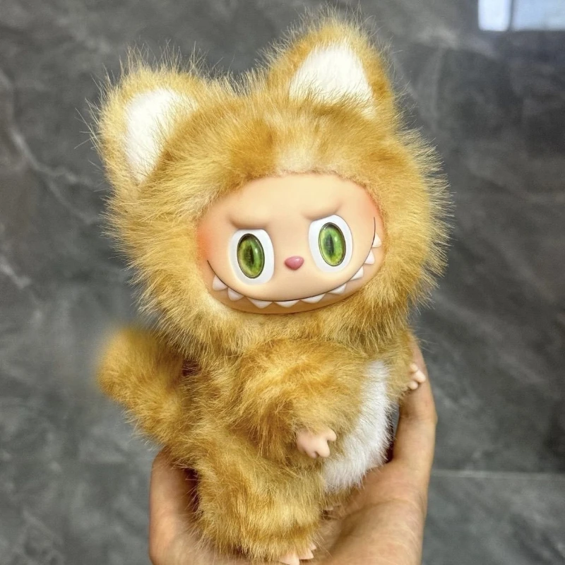 

Милый плюшевый костюм кота для 17 см, одежда для куклы Labubu Kawaii, плюшевая волосатая серия Hamidie V1, стоячая фигурка, кулон, аксессуар