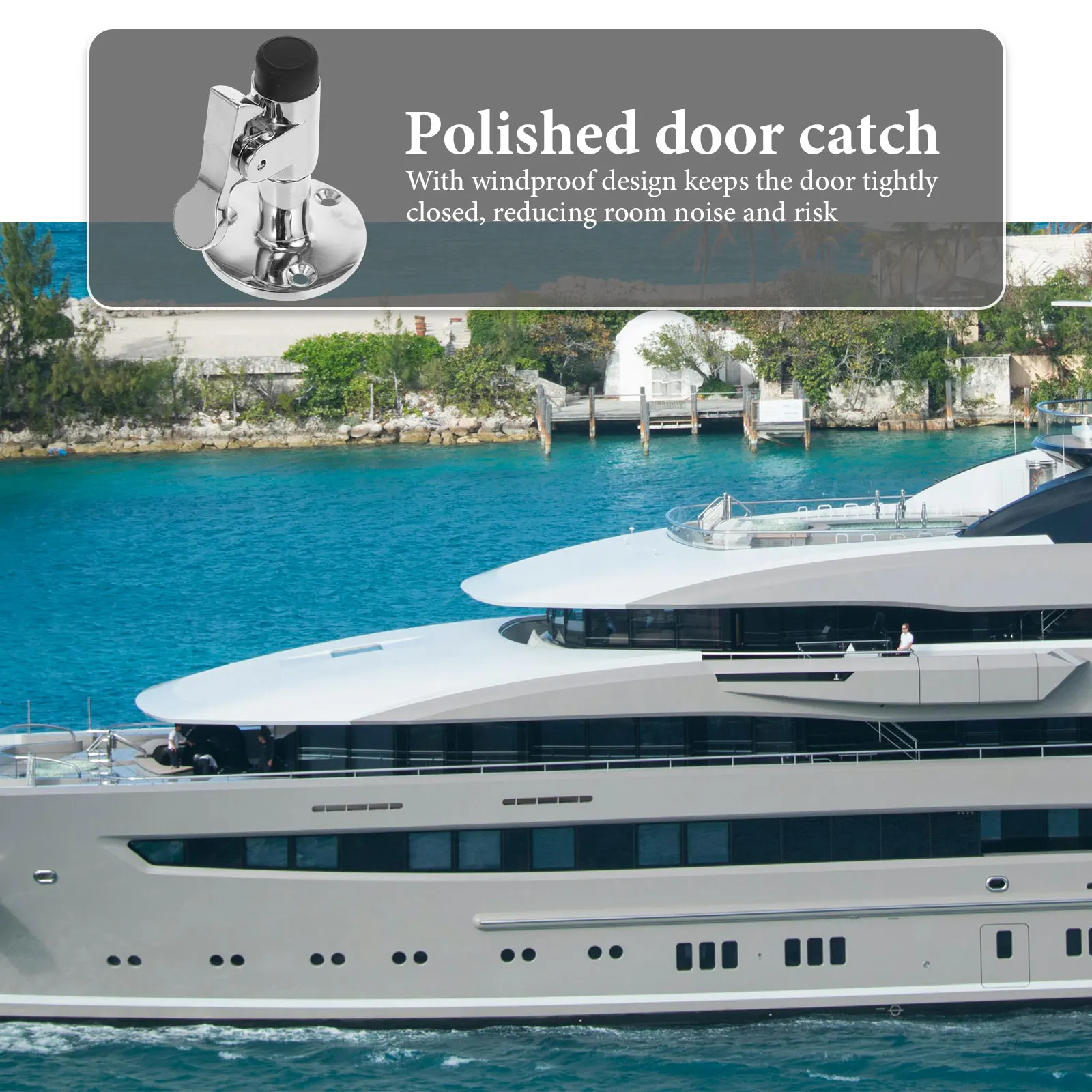 

Stainless Steel Marine Door Stopper for Boat Yacht Protective Polished Catch Smooth Door Holder Windproof Design Stable Safety