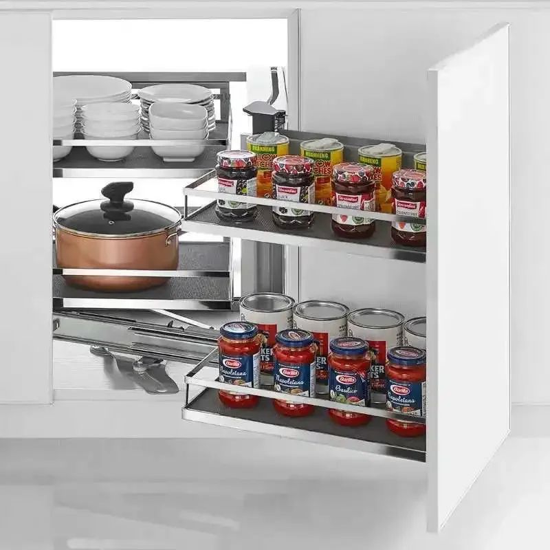 Damping Seasoning Basket Bowl Rack Kitchen Cabinet Accessories Pull Basket Full Open