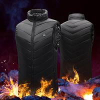 Unisex Heated Waistcoat USB Heating Jacket 3 Temp Modes 2 Zones Vest Coat Stand Collar Windproof Insulated Electric Thermal Coat