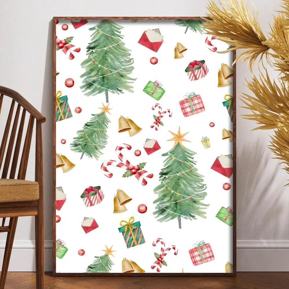 fashion Christmas tree merry Poster Nordic style room wall decoration self-adhesive HD waterproof AFE bar