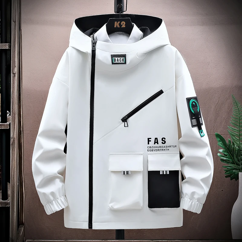 

Teenage Boys' Faion Workwear Jaet Spring Autumn Fce Lined Windproof Zipper Closure Long Sve Casual Coat for Middle ...