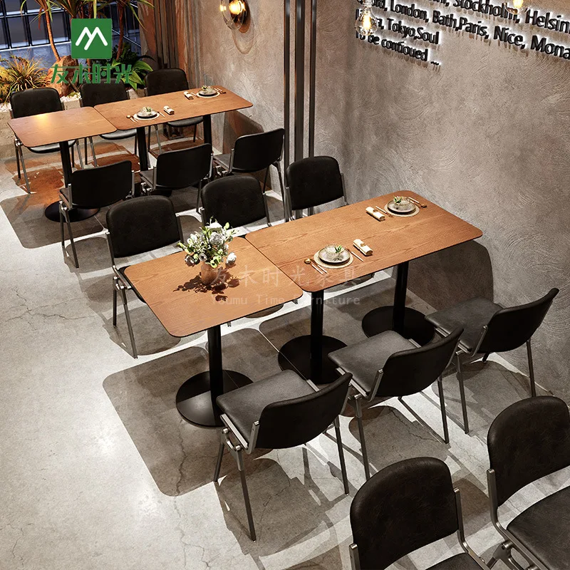 

Ретро западный ресторан Картка общественного питания Сиденье Диван Кафе Магазин чая с молоком Стол и стул для отдыха Бар Qing Бар Стол и стул Combina