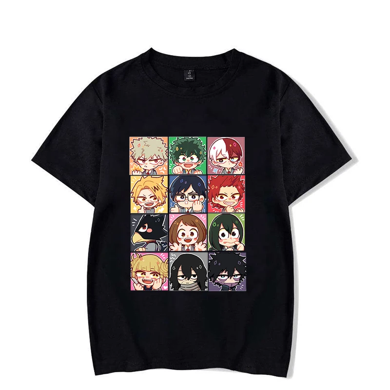 New Anime Cartoon Deku Todoroki Shoto Bakugou Katsuki Print T Shirt Women Men Short Sleeve Summer Fashion Fashion Casual Tee