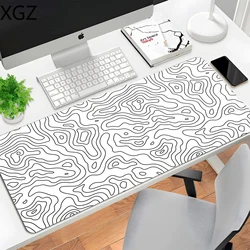 XXL 90x40 cm black and white large mousepad computer gamer office stitched edge keyboard desk mat washable non-slip