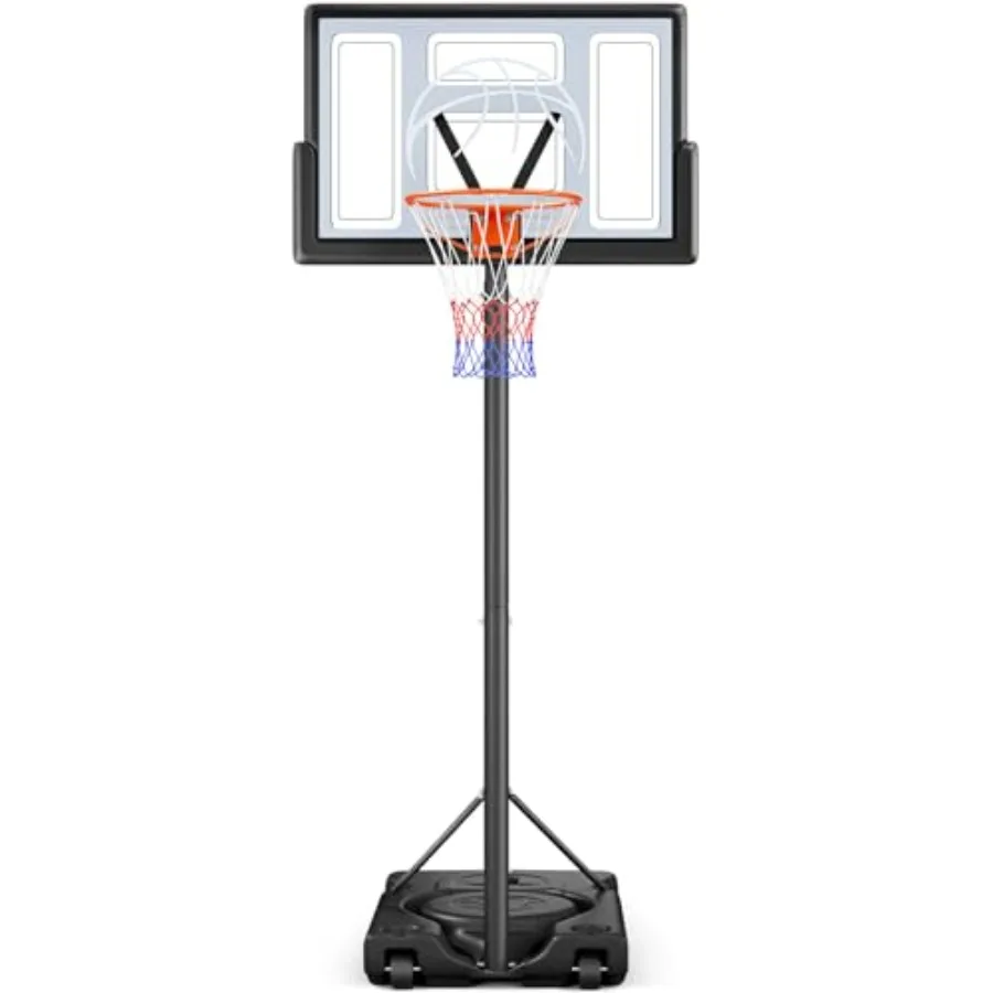 

Outdoor basketball hoop system for backyard/driveway/indoor use: 10ft adjustable height, 44-inch shatterproof acrylic backboard