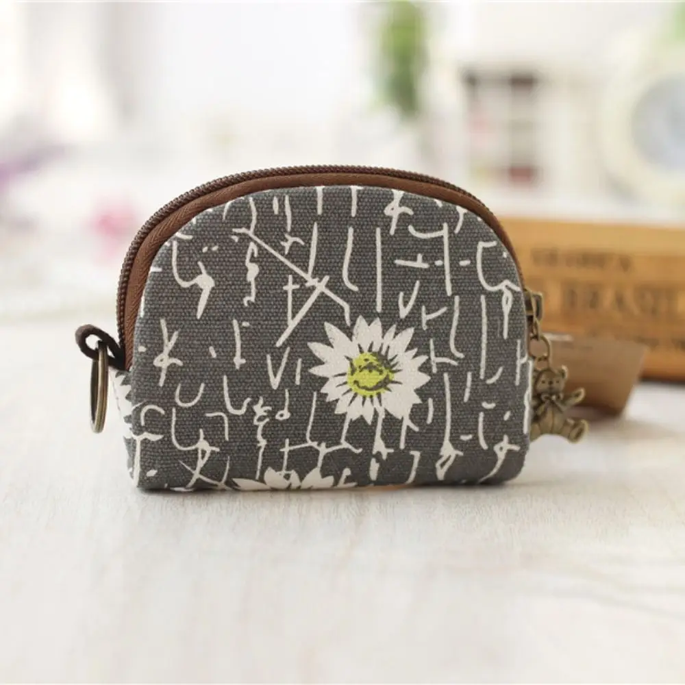 جديد خمر محفظة نسائية للعملات المعدنية الكرتون نمط قماش محفظة صغيرة دائم تغيير المال المنظمون للنساء الفتيات