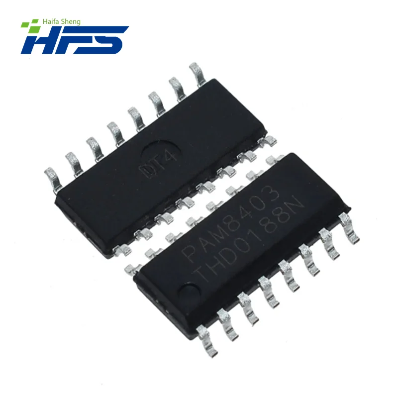 Chip de amplificador de áudio estéreo PAM8403 Classe D, 3W, SOP16, 8403, 10pcs