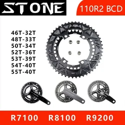 Stone 110bcd Double Chainring for  105 R7100 UT R8100 DA R9200 Road Bike Round 52 36T 53 39T 54 40T 50 34 48 33 46-32T 2X