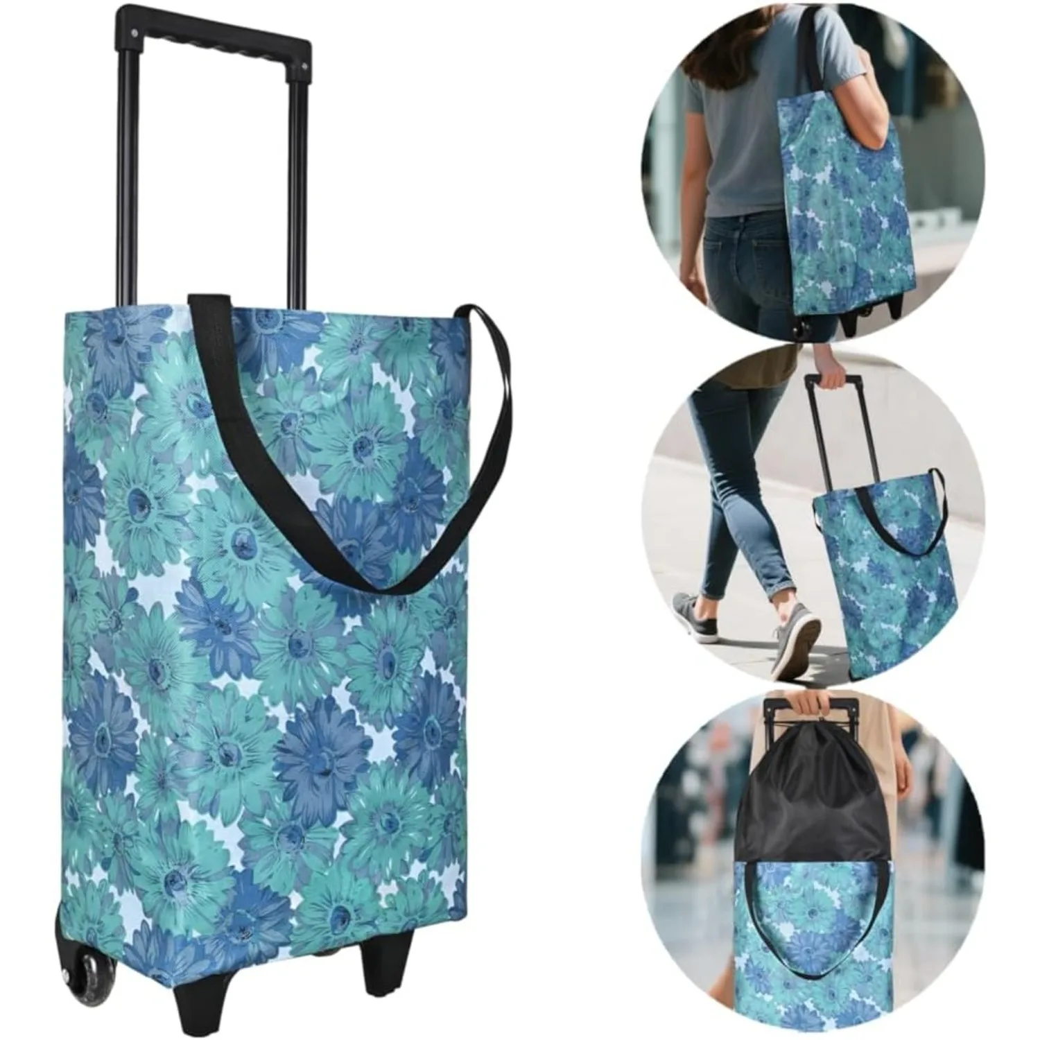 

Grocery Shopping Cart Camping Shopping Cart Shopping Cart Trolley Folding Bag Mobile Stall