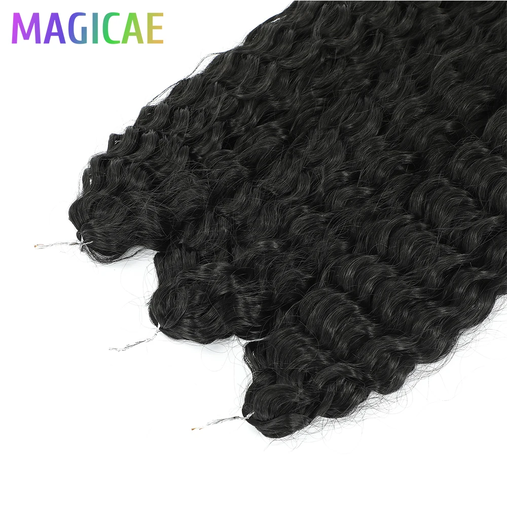 3Pcs 300Grams Crochet Braids Ombre Grey 22Inch Ariel Deep Wate Piano Blond Curly High Temeprature Protein Synthetic Hair