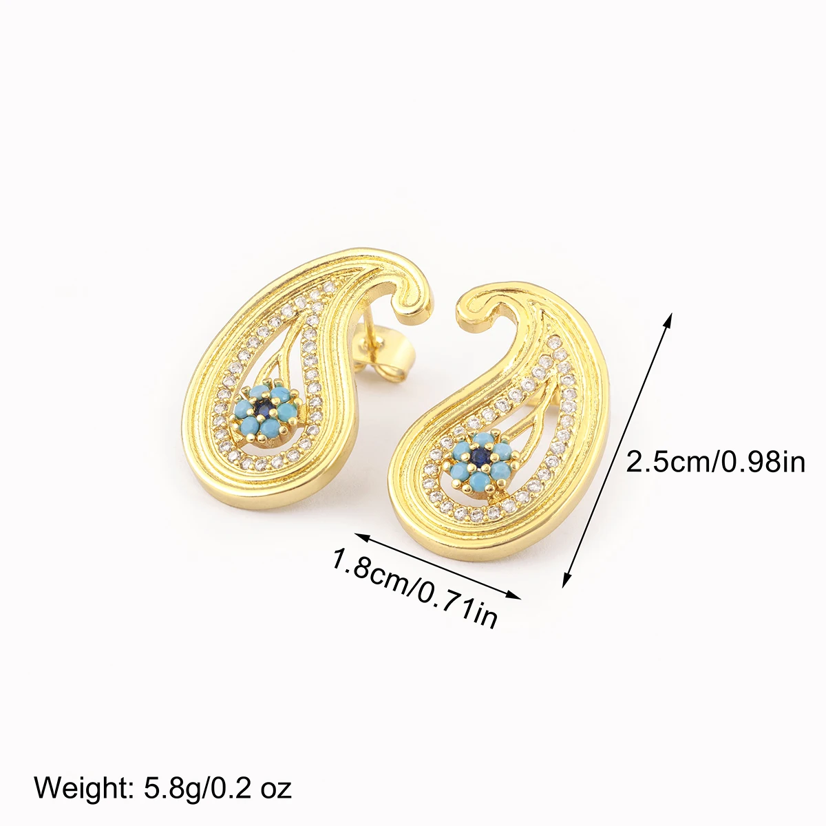 Nidin High Quality Star/Waterdrop Shape Evil Eye Crystal Zircon Stud Earrings For Women Fashion Female Delicate Ear Jewelry Gift