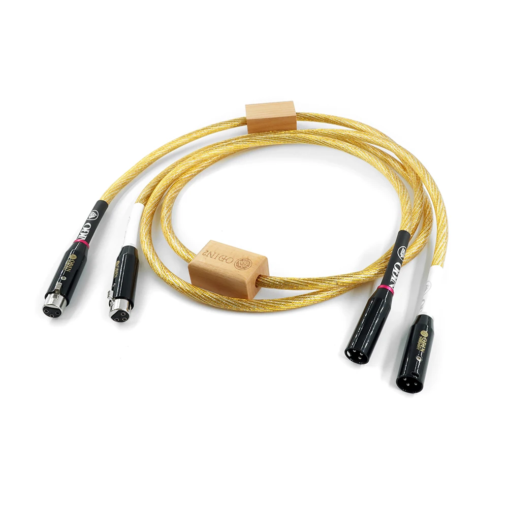 الحمى الرائدة زوج واحد من Odin ODIN Sterling Gold Silver XLR Cannon خط إشارة الصوت المتوازن للذكور والإناث