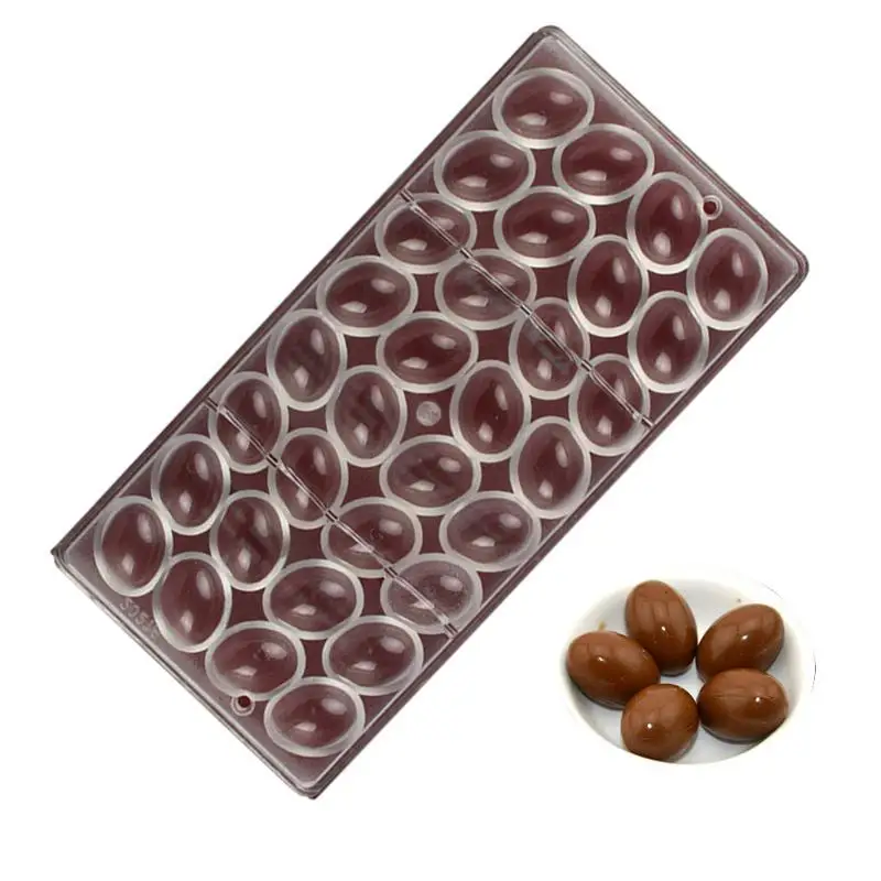 Chocolate Mold Hard Joined Row Plastic Polycarbonate Small Egg Mold Multi-Compartment Transparent Chocolate Baking Mold