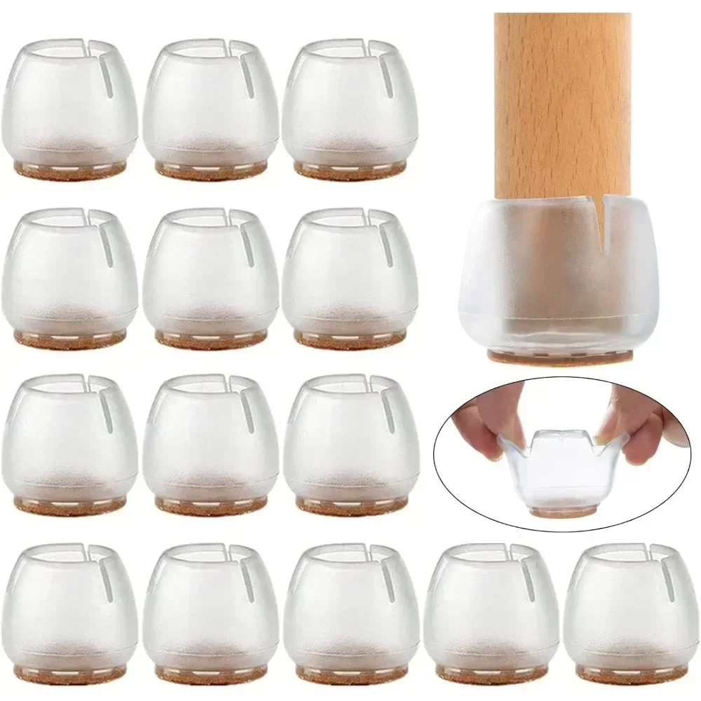 16 Pieces Rubber Foot Cap Bottom Protector Furniture Table Cover Non-slip Chair Round Silicone Chair Leg Cap Foot Pad Floor Tool