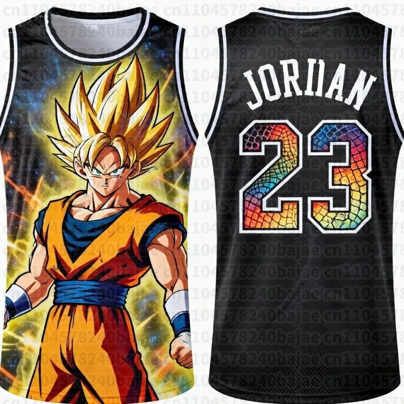 FamilyMatching 2026 New Version Dragon Ball Z Vegeta Special Edition Basketball Jersey Jordan Basketball Sports Vest Set
