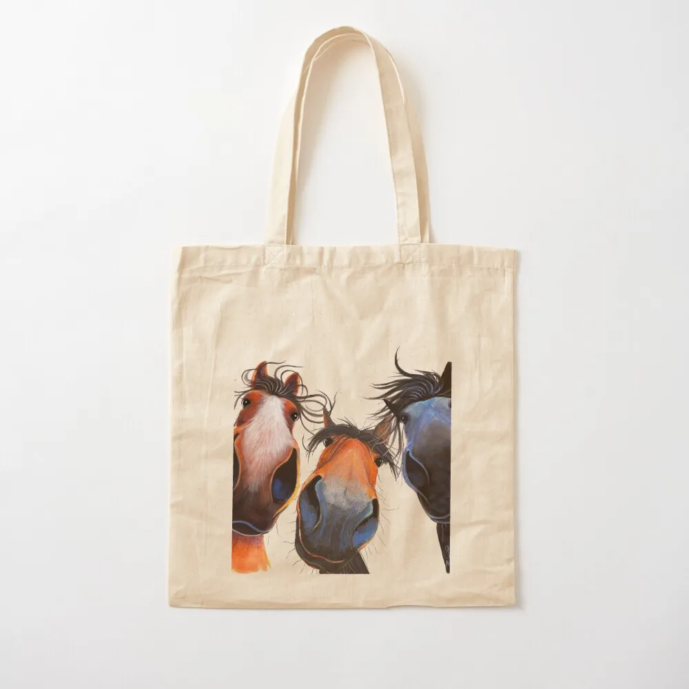 HaPPY HoRSe PRiNT ' WHo LeFT THe GaTe OPeN ? ' BY SHiRLeY MacARTHuR Tote Bag cloth bag woman Lady bags Canvas bag shopping