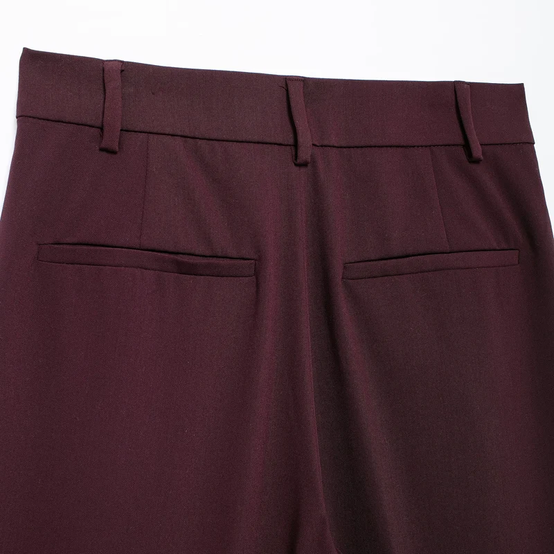 TRAF-pantalones de pierna ancha para mujer, pantalón holgado de cintura alta, plisado sólido, largo, informal, novedad de verano, 2024