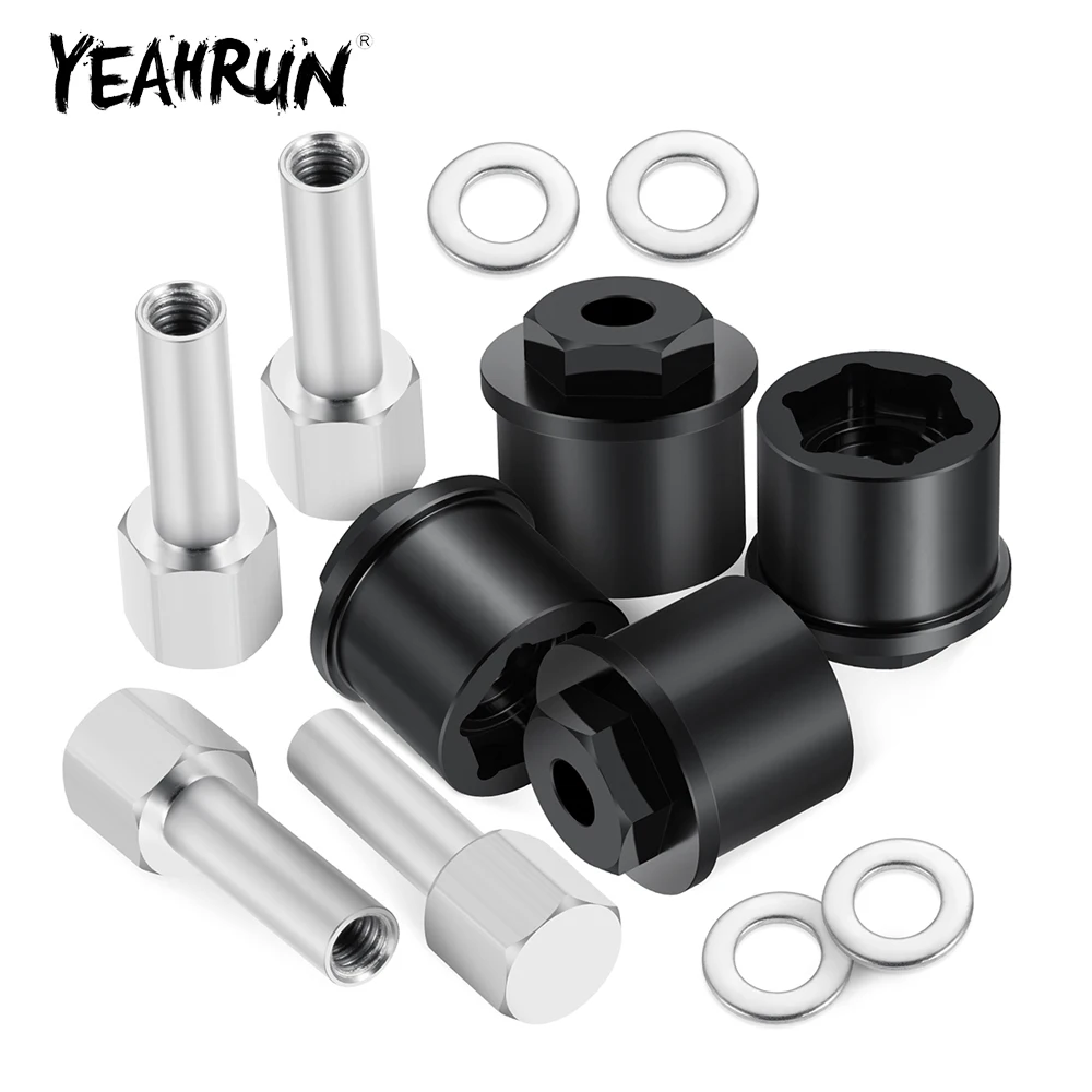 YEAHRUN 4Pcs Aluminum Alloy Front Wheel Extended Adapters for Tamiya 1/10 Clod buster 4x4x4 Monster Truck Upgrade Parts