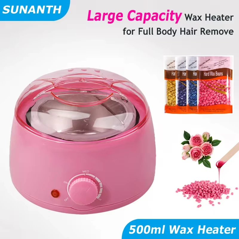 500ML Wax-melt Pot Depilatory Hard Wax Beans Wax Warmer Machine Removal Wax Heater Kit For Wax Bean Wax Machine Epilator