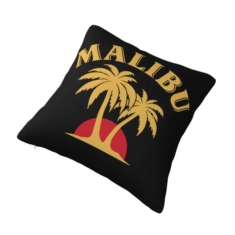 Custom Gold Malibus Rum Liqueur Pillow Case Alcoholic Drink Modern Cushion Cover Square Pillowcase