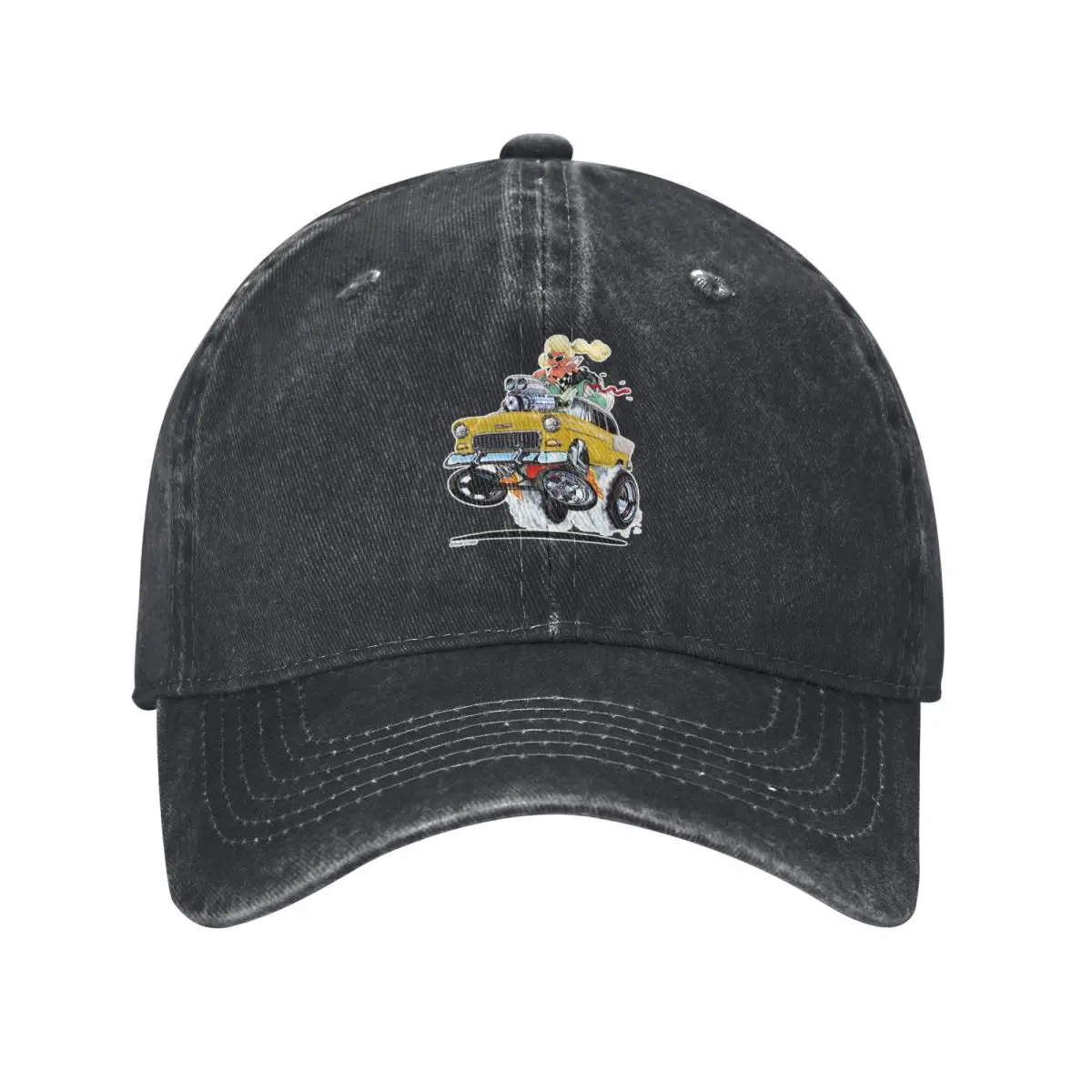 Vince Crains HIGH FIVE'n yellow 1955 Gasser Baseball Cap |-F-| Hip Hop Trucker Hat Big Size Hat Baseball Men Women's