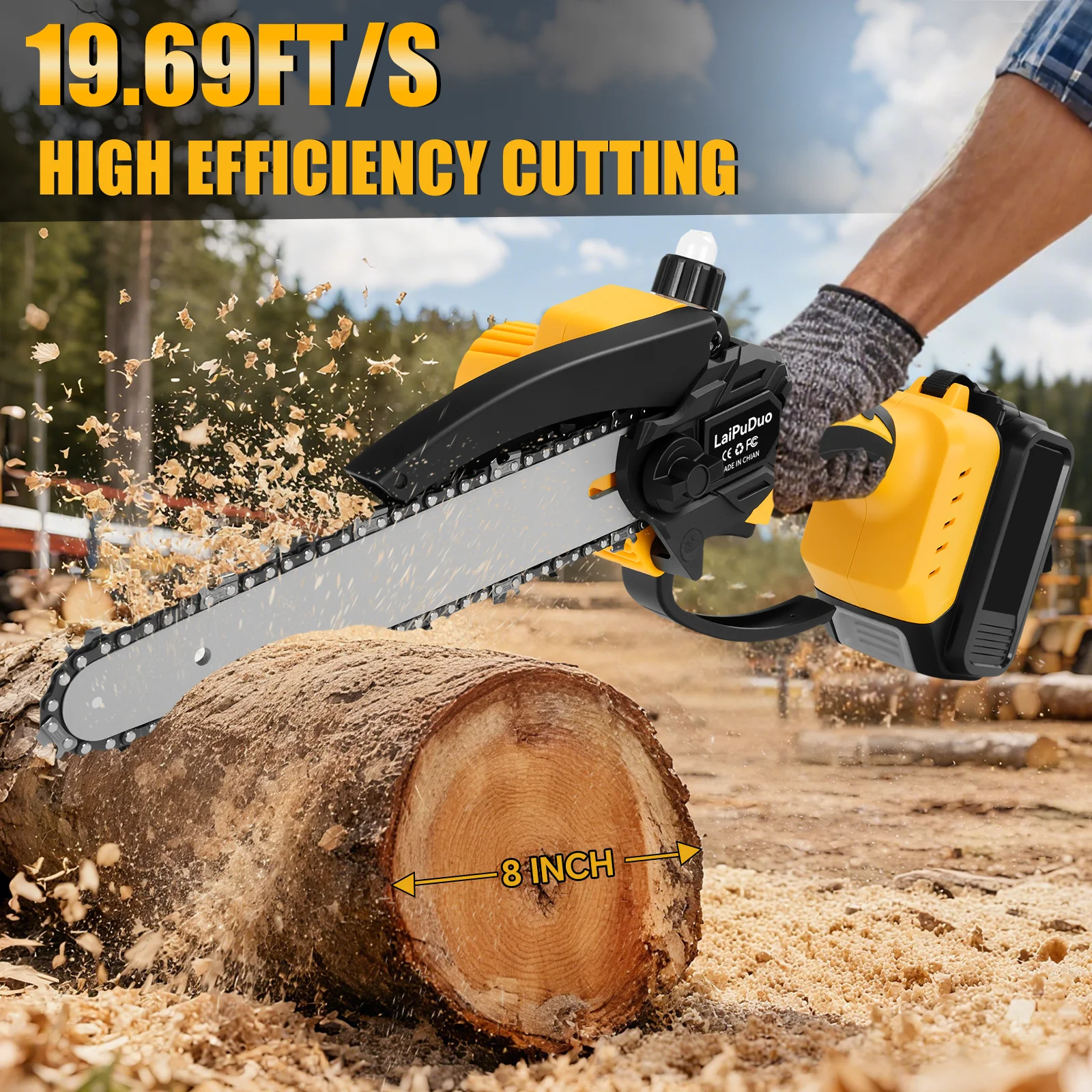 منشار كهربائي صغير بدون فرش 8 بوصة منشار كهربائي لاسلكي يده شجرة المتقلب حديقة أداة السلطة لبطارية ديوالت 20 فولت #4