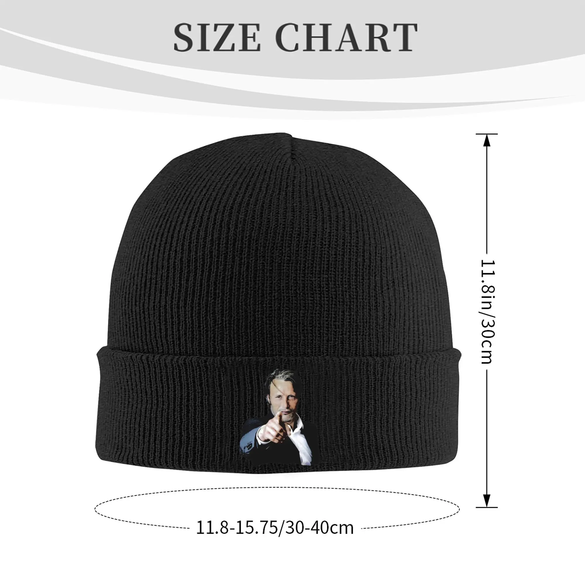 Hannigram Mads Mikkelsen HANNIBAL Gifts For Music Fans  Knit Hat Beanies Autumn Winter Hat Warm Hip-hop  Caps for Men Women Gift