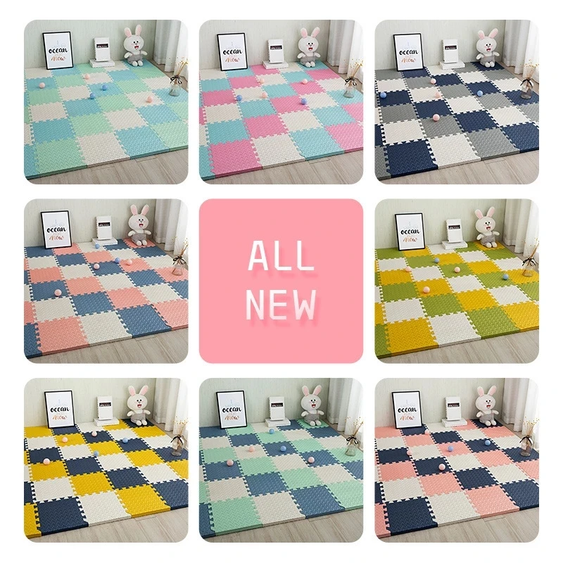 24PCS 30*30cm*1cm Sports Gym Mat Protection Leaf Grain Floor Mats Yoga Fitness Non-Slip Splicing Rugs Thicken Shock Room Workout