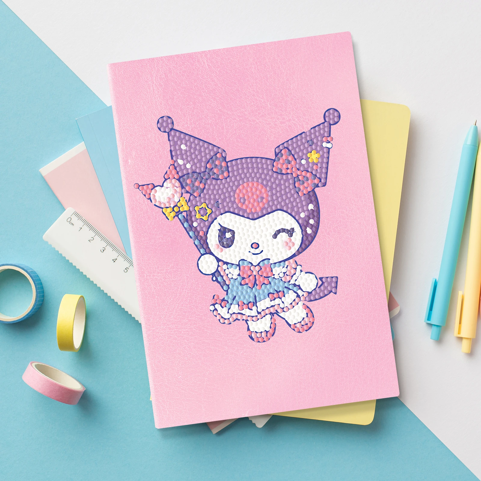 Sanrio Cartoon Notebook DIY Diamant Malerei handgemachte Diamant Stickerei handgemachte Kunst rosa Notizblock Geburtstags geschenk